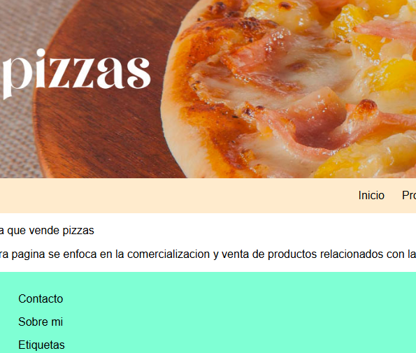 Previsualizacion de pagina de Pizzas